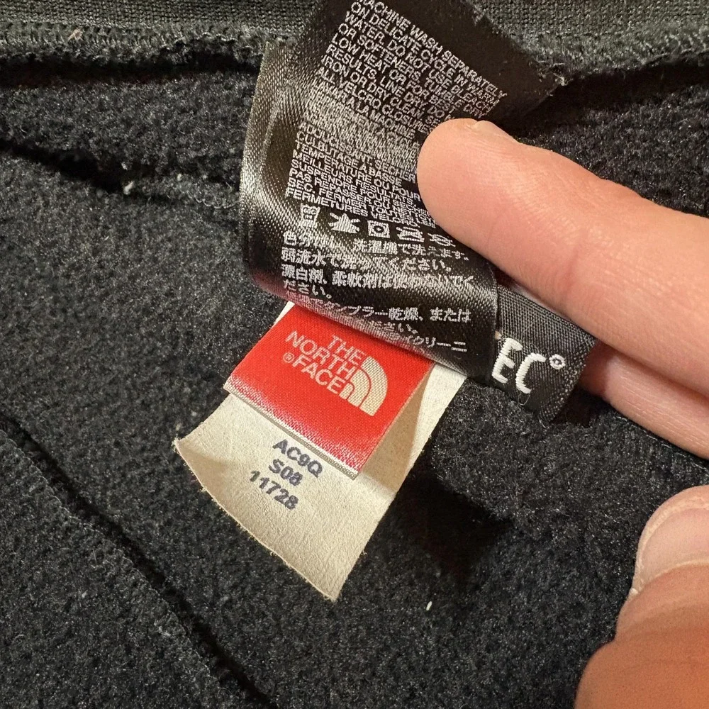 The North Face Denali Jacket Girls XL Black Polartec Fleece Zip Pockets Outdoor